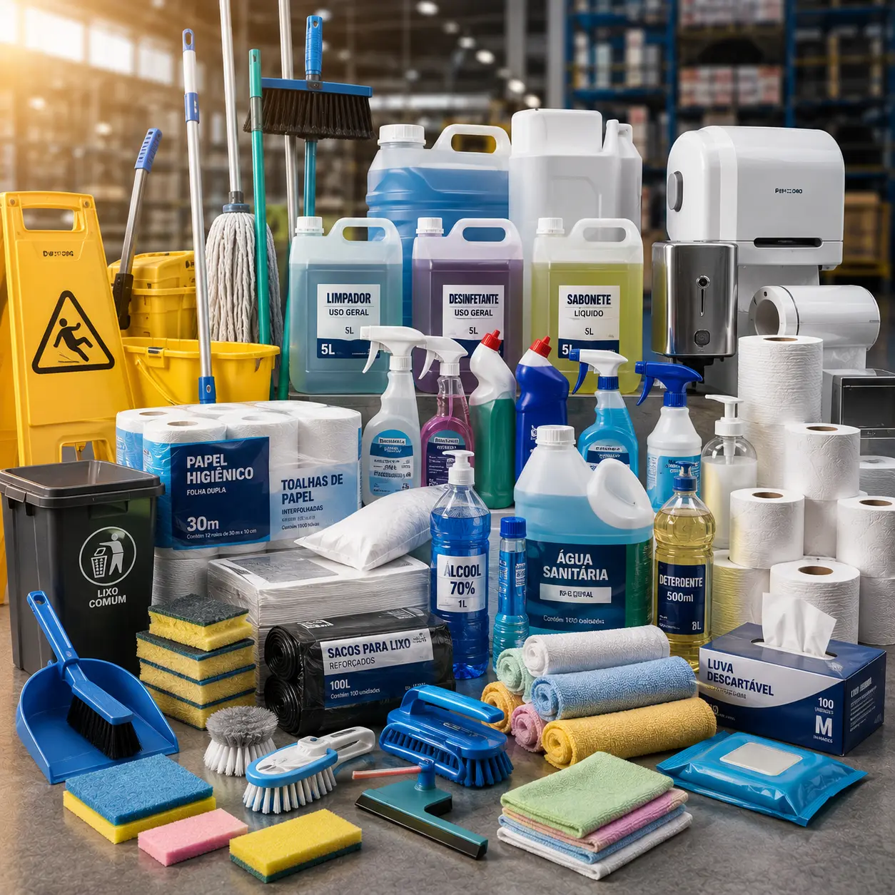 Linha de Limpeza, Higiene e Consumo da MJ Suprimentos